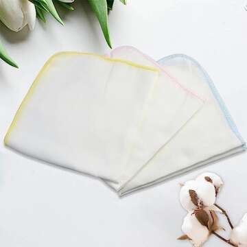 Gvhntk 15 Pcs Baby Washcloths 2 Layer Gauz Soft Baby Bib Wash Face Msulin Washcloths Cotton Burp Cloth Gauze Handkerchief Gentle for Newborns Infants Toddlers（Yellow red Blue） (11.8 x 11.8 inch)