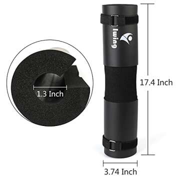 Iwing Squat Pad, Barbell Pad, Foam Sponge Cushion with Safety Straps, Neck Shoulder Support Protecti...
