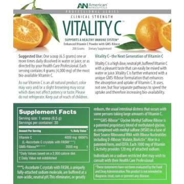 Vitamin C Powder for Immune Support - Non-Acidic 4000mg