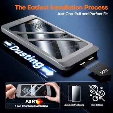 TAURI 4 in 1 Screen Protector for iPhone 15 - 3 Pack + Easy Installation Tool