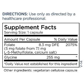 Metabolic Maintenance L-Methylfolate 5mg - Gluten-Free & Dairy-Free Folate Supplement - Brain Supplement for Cognitive Health - Methylated Folate for Daily Use (90 Capsules)