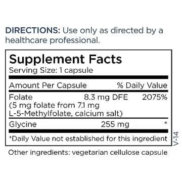 Metabolic Maintenance L-Methylfolate 5mg - Gluten-Free & Dairy-Free Folate Supplement - Brain Supplement for Cognitive Health - Methylated Folate for Daily Use (90 Capsules)