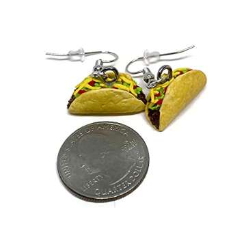 Realistic Taco Dangle Earrings - Handmade, Hypoallergenic Jewelry