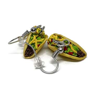 Realistic Taco Dangle Earrings - Handmade, Hypoallergenic Jewelry