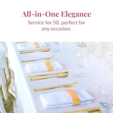 Prestee Elegant Gold Plastic Disposable Silverware Set