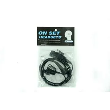 On Set Headsets FilmPro Black Walkie Suveillance, Professional Grade Headset for Film or TV Crews, K...