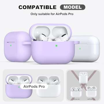 R-fun for AirPods Pro 2nd/1st Generation Case with Cleaner Kit,Soft Silicone Protective Case Cover for Apple AirPod Pro 2/1 for Women Men,AirPods Pro Case Accessories with Keychain,Banana Violet