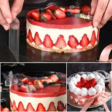 Picowe Cake Collars 4 x 394inch, Acetate Rolls, Clear Cake Strips, Transparent Cake Rolls, Mousse Cake Acetate Sheets for Chocolate Mousse Baking, Cake Decorating