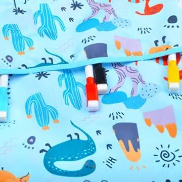 Fiodrimy 2 Pack Kids Art Smock for Boys Girls, Dinosaur Waterproof Artist Painting Aprons, Sleeveless Children Art Smocks with Pockets for Age 2-7 Years