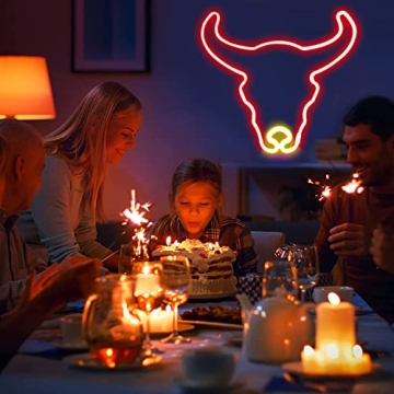 ENSHUI Cute Cow Neon Sign - USB/Battery Powered Light