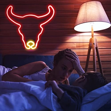 ENSHUI Cute Cow Neon Sign - USB/Battery Powered Light