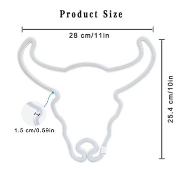 ENSHUI Cute Cow Neon Sign - USB/Battery Powered Light