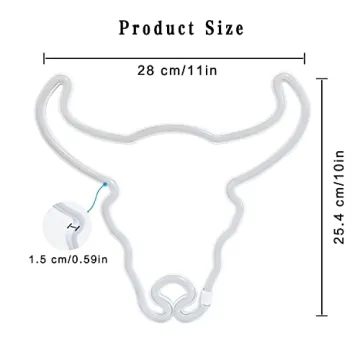 ENSHUI Cute Cow Neon Sign - USB/Battery Powered Light