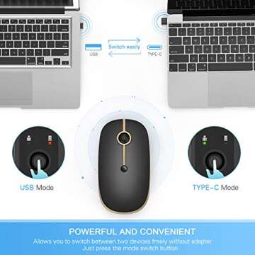 VssoPlor Type C Wireless Mouse - Rechargeable & Portable