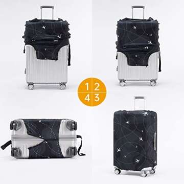 Travelkin Luggage Cover Washable Suitcase Cover Suitcase Protector Anti-scratch Suitcase cover Fits 18-32 Inch Luggage(XL for 29-32 Inch Luggage)