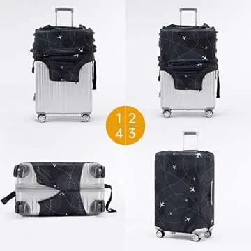 Travelkin Luggage Cover Washable Suitcase Cover Suitcase Protector Anti-scratch Suitcase cover Fits 18-32 Inch Luggage(XL for 29-32 Inch Luggage)