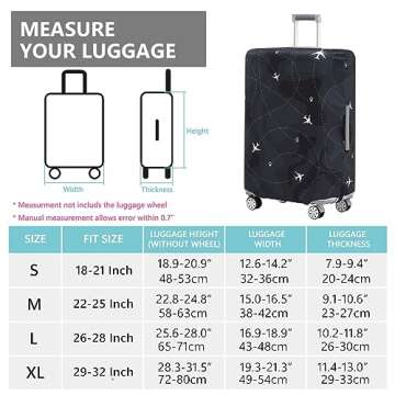 Travelkin Luggage Cover Washable Suitcase Cover Suitcase Protector Anti-scratch Suitcase cover Fits 18-32 Inch Luggage(XL for 29-32 Inch Luggage)