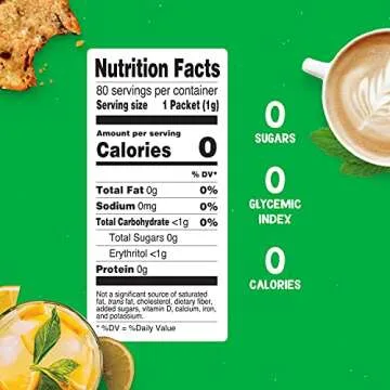 Pyure Organic Stevia Packets | Granulated Sugar Packets - White Sugar Substitute | Zero Carb, Zero Sugar, Zero Calorie Sweetener Packets | Plant-Based Stevia Packets for Keto Coffee | 80 Count