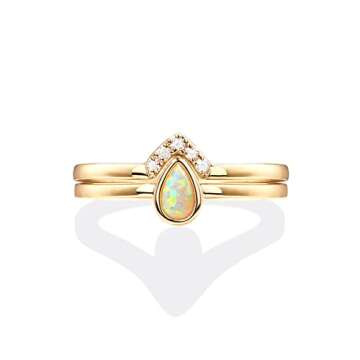 Elegant PAVOI 14K Gold Plated Stacking Rings for Women