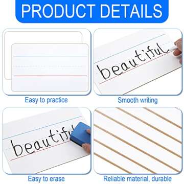 Colarr 12 Sets Mini White Boards 6"x 9" Dry Erase Boards Classroom Pack Includes Two Sided Small Whiteboards Markers, Lapboards Erasers for Teachers Students School