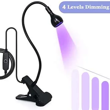 BUCICE 3W UV Nail Lamp, Hands Free Gel LED Dryer Polish Curing Lamps Rotated with Fixed Clip for Nails