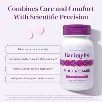 BariMelts Multivitamin - 60 Fast-Dissolving Tablets (1-Month Supply) - Sugar-Free Bariatric Multivitamin for Women, Natural Fruit Flavor​