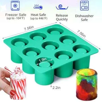 Vidotim Shot Glass Silicone Molds 9-Cavity Round, Silicone Baking Set For Chocolate, Candy,Ice Cube ...