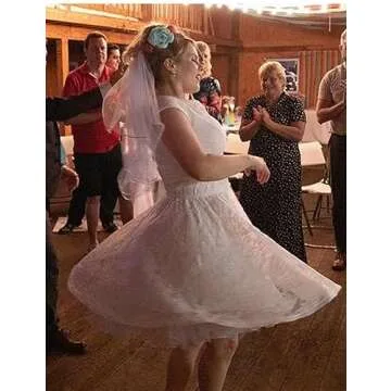 MUADRESS Women's Elegant Cap-Sleeve Lace Cocktail Dress