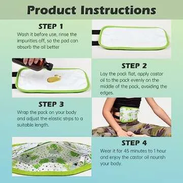 Pedobi 2 Pack Castor Oil Pack Wrap for Kids, Reusable Organic Cotton Castor Oil Pad Compress Relieve Stomach Discomfort Liver Detox with Adjustable Strap Anti Oil Leak