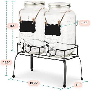 Estilo Glass Drink Dispenser with Stand - Set of 2