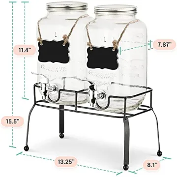 Estilo Glass Drink Dispenser with Stand - Set of 2