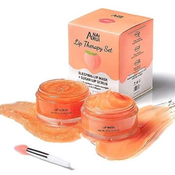 ANAI RUI Lip Mask & Lip Scrub Set, Lip Care Kit, Gift For Mother Girls, Overnight Lip Treatment with...