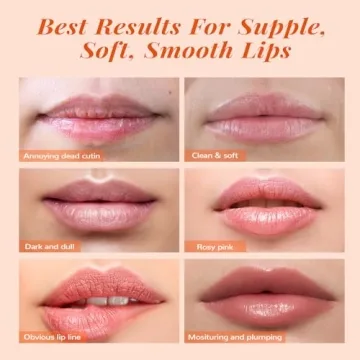 ANAI RUI Lip Mask & Lip Scrub Set, Lip Care Kit, Gift For Mother Girls, Overnight Lip Treatment with Lip Sleeping Mask & Sugar Lip Exfoliator Scrub, Lip Moisturizer for Dry, Chapped, Dark Lips, Peach