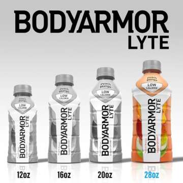 BODYARMOR LYTE Sports Drink Low-Calorie Sports Beverage, Strawberry Banana, Coconut Water Hydration, Potassium-Packed Electrolytes, Perfect For Athletes, 28 Fl Oz (Pack of 12)