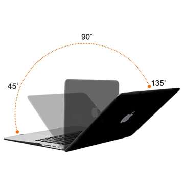 MOSISO Compatible with MacBook Air 13 inch Case (Models: A1369 & A1466, Older Version 2010-2017 Release), Protective Plastic Hard Shell Case & Keyboard Cover & Screen Protector, Black