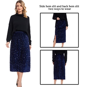 Dwirapal Women's Sequin Velvet Skirt for Stunning Outfits
