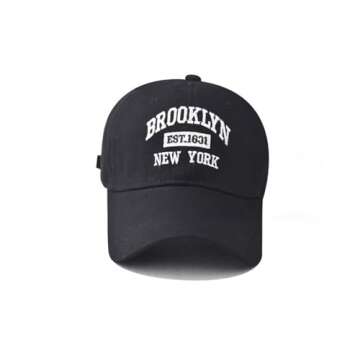 YOLAI Unisex Vintage Embroidery Washed Distressed Cotton New York Baseball Cap Adjustable Trucker (Y...