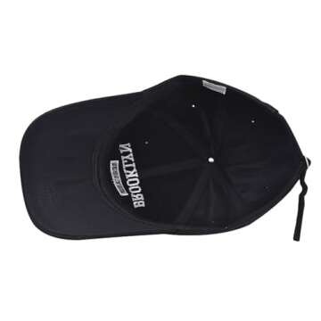 YOLAI Unisex Vintage Embroidery Washed Distressed Cotton New York Baseball Cap Adjustable Trucker (Y1-Black, One Size)