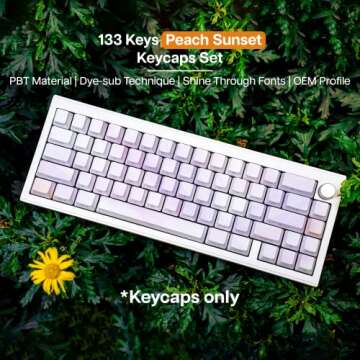 EPOMAKER Peach Sunset 133 PBT Keycaps Set for Gaming