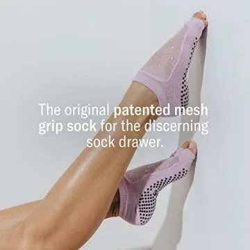 Shashi Glitter Mesh Non Slip Socks for Yoga and Barre