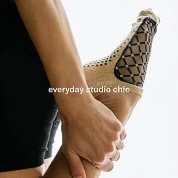 Shashi Glitter Mesh Non Slip Socks for Yoga and Barre