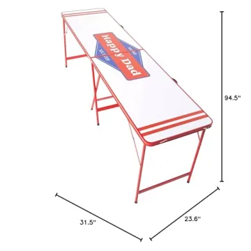 Happy Dad Portable Pong Table Durable Foldable Party Essential