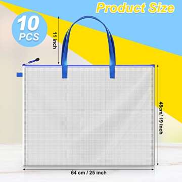 10 Pcs Art Portfolio Bag for Artwork and Posters with Zipper and Handle