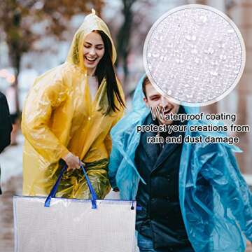 10 Pcs Art Portfolio Bag - Clear with Zipper & Handle