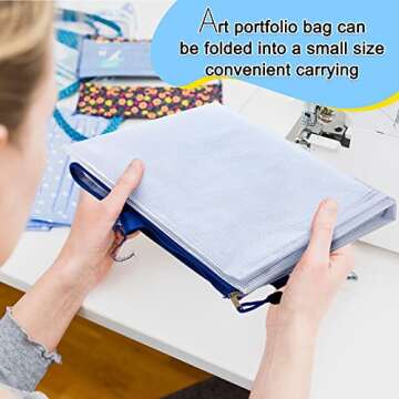 10 Pcs Art Portfolio Bag - Clear with Zipper & Handle
