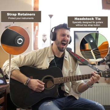 Adjustable Guitar Strap with 3D Padding for Comfort