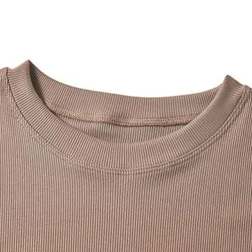 LICOBOD Lounge Wear Ribbed Casual 2 Piece Tracksuit Set Women Solid Skinny Long Sleeve O-Neck Top+Mid Waist Elastic Leggings