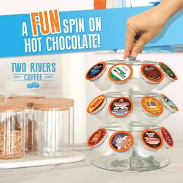 Two Rivers Coffee Hot Chocolate Pods Single Serve Cocoa Variety Sampler Pack Compatible with 2.0 Keurig K-Cup Brewers, 40 Count
