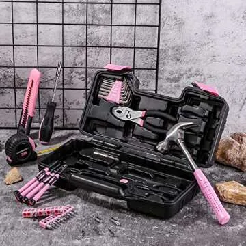 39 Piece Pink Household Tool Set for Women All-in-One Kit