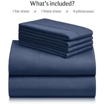 LuxClub 4 PC Queen Sheet Set, Breathable Luxury Bed Sheets, Deep Pockets 18" Wrinkle Free Cooling Sh...